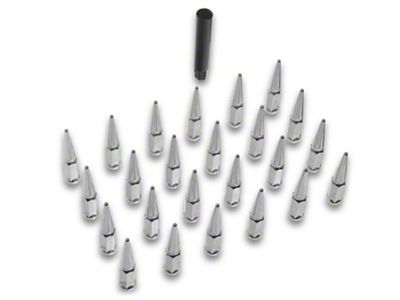 Mishimoto Chrome Steel Spiked Lug Nuts; M14 x 1.5; Set of 24 (16-24 Titan XD)