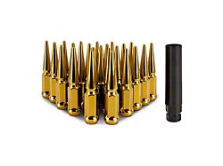 Mishimoto Gold Steel Spiked Lug Nuts; M14 x 1.5; Set of 24 (16-24 Titan XD)