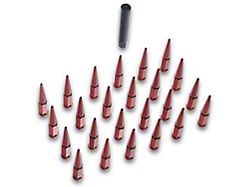 Mishimoto Red Steel Spiked Lug Nuts; M14 x 1.5; Set of 24 (16-24 Titan XD)