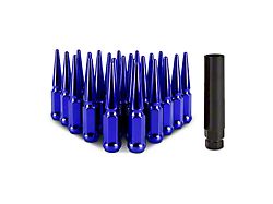 Mishimoto Blue Steel Spiked Lug Nuts; M14 x 1.5; Set of 24 (22-25 Tundra)