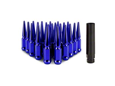Mishimoto Blue Steel Spiked Lug Nuts; M14 x 1.5; Set of 24 (22-25 Tundra)