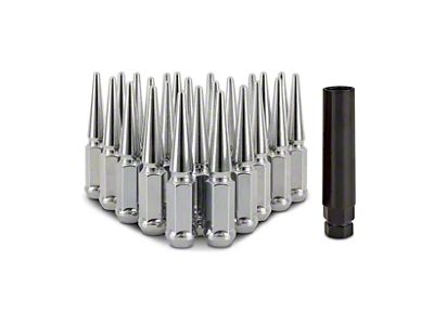 Mishimoto Chrome Steel Spiked Lug Nuts; M14 x 1.5; Set of 24 (22-25 Tundra)