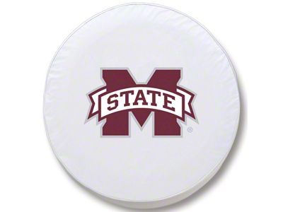 Mississippi State University Spare Tire Cover; White (66-18 Jeep CJ5, CJ7, Wrangler YJ, TJ & JK)