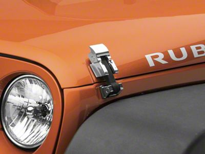 RedRock Hood Catch Kit; Chrome (07-18 Jeep Wrangler JK)