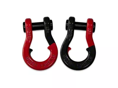 Moose Knuckle Offroad Jowl Split Recovery Shackle 3/4 Combo; Flame Red and Black Hole