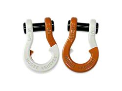 Moose Knuckle Offroad Jowl Split Recovery Shackle 3/4 Combo; Pure White and Obscene Orange