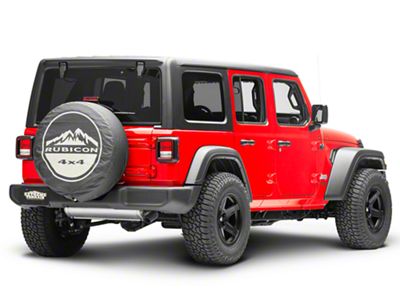 Mopar Spare Tire Cover with Rubicon 4x4 Logo for 32-Inch Tires; Black (66-18 Jeep CJ5, CJ7, Wrangler YJ, TJ & JK)