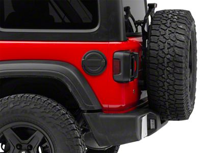 Mopar Fuel Door with Jeep Logo; Black (18-25 Jeep Wrangler JL)