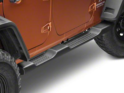 Mopar Factory Style Molded Side Step Bars; Black (07-18 Jeep Wrangler JK 4-Door)