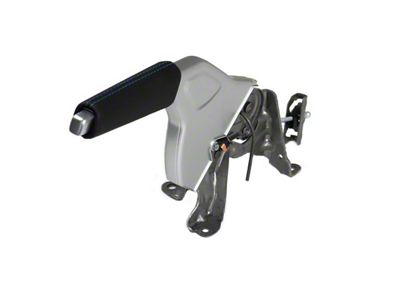 Mopar Parking Brake Handle; Black Leather with Blue Stitching (20-25 Jeep Gladiator JT)