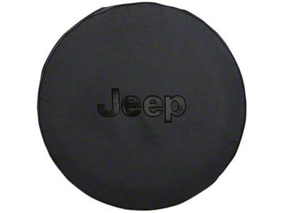 Mopar Spare Tire Cover with Jeep Logo for 31-Inch Tires; Black Denim (66-18 Jeep CJ5, CJ7, Wrangler YJ, TJ & JK)
