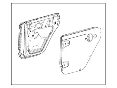 Mopar Half Door; Rear Driver Side (07-18 Jeep Wrangler JK 4-Door)