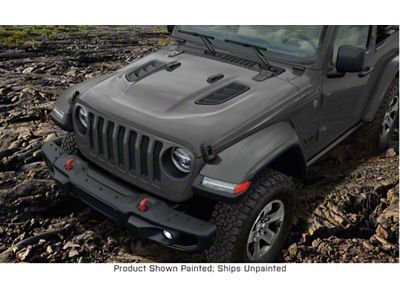 Mopar High Top Fender Flares with Halogen DRL's; Paintable (18-25 Jeep Wrangler JL)