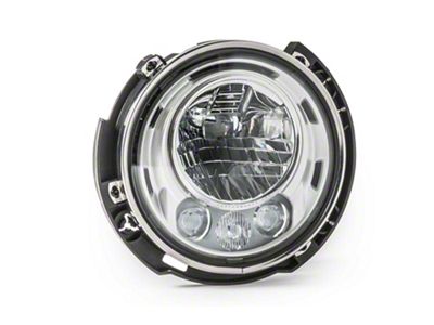 Mopar LED Headlight; Chrome Housing; Clear Lens; Driver Side (07-18 Jeep Wrangler JK)