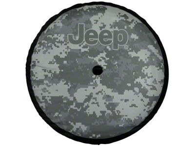 Mopar Spare Tire Cover with Jeep Logo for 32-Inch Tires; Digital Camo (18-26 Jeep Wrangler JL)