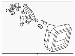 Mopar Factory Replacement Tail Light; Black Housing; Red Lens; Driver Side (18-24 Jeep Wrangler JL w/ Factory Halogen Tail Lights)