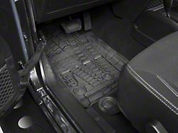 Mopar Slush All-Weather Front and Rear Floor Mats with Jeep Logo; Black (14-18 Jeep Wrangler JK 4-Door)