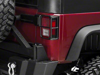 Mopar Tail Light Guards; Satin Black (07-18 Jeep Wrangler JK)