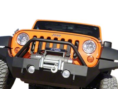 Full Width Rock Proof Hi-Clearance Front Bumper without Tube Work; Black (07-18 Jeep Wrangler JK)