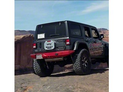 Rock Proof Rear Bumper; Textured Black (18-25 Jeep Wrangler JL)