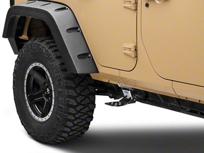 Rear Hide-A-Step; Silver (07-18 Jeep Wrangler JK 4-Door)