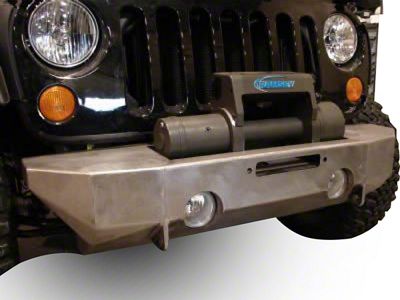 Rock Proof Front Bumper without Tube Work; Bare Steel (07-18 Jeep Wrangler JK)