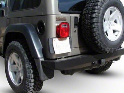 Rock Proof Rear Bumper; Bare Steel (87-95 Jeep Wrangler YJ)
