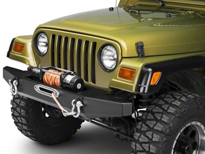 Rock Proof Straight Front Bumper; Black (97-06 Jeep Wrangler TJ)