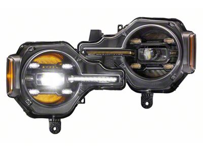 Morimoto XB LED Headlights with White DRL; Black Housing; Clear Lens (21-25 Bronco, Excluding Raptor)