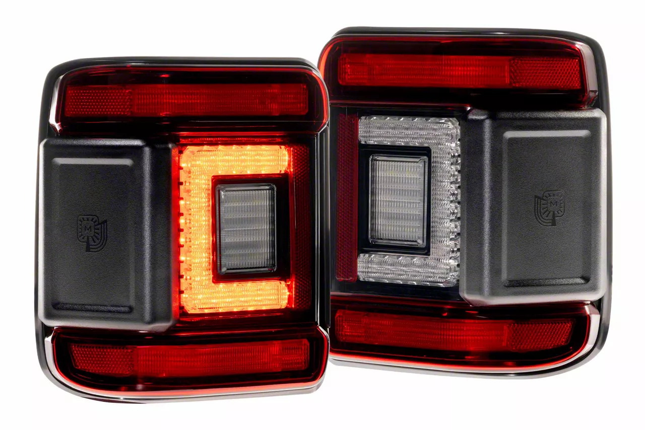Morimoto Jeep Wrangler XB LED Low Profile Tail Lights; Black