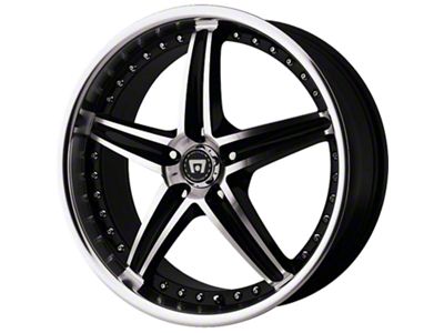 Motegi D5S Gloss Black Machined 5-Lug Wheel; 17x7.5; 45mm Offset (21-25 Bronco Sport)