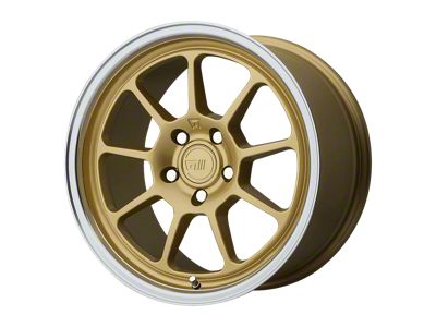 Motegi MR135 Gold Center with Machined Lip Wheel; 18x9.5; 35mm Offset (97-06 Jeep Wrangler TJ)