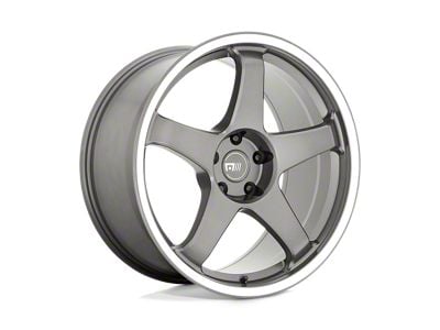 Motegi CS5 Gunmetal with Machined Lip Wheel; 18x9.5; 15mm Offset (87-95 Jeep Wrangler YJ)