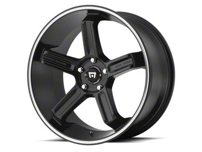 Motegi MR122 Satin Black with Machined Stripe Wheel; 18x9; 45mm Offset (87-95 Jeep Wrangler YJ)