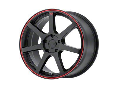 Motegi MR132 Matte Black with Red Stripe Wheel; 18x8; 35mm Offset (87-95 Jeep Wrangler YJ)