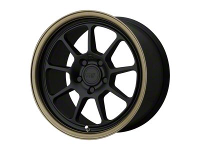 Motegi MR135 Matte Black Center with Bronze Lip Wheel; 18x9.5; 35mm Offset (87-95 Jeep Wrangler YJ)