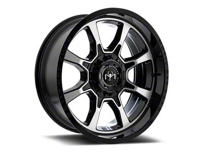 Motiv Offroad Glock Gloss Black Machined 6-Lug Wheel; 20x10; -12mm Offset (25-26 4Runner)
