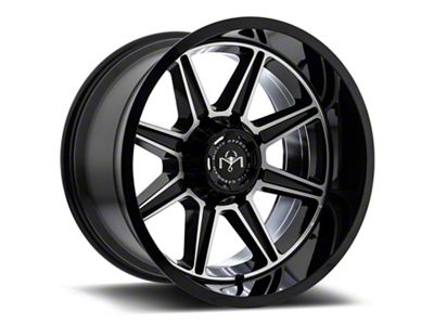 Motiv Offroad Balast Gloss Black with Chrome Accents Wheel; 20x10; -12mm Offset (20-25 Jeep Gladiator JT)
