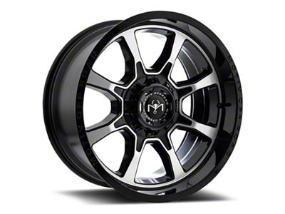 Motiv Offroad Glock Gloss Black with Chrome Accents Wheel; 18x9; 18mm Offset (20-25 Jeep Gladiator JT)
