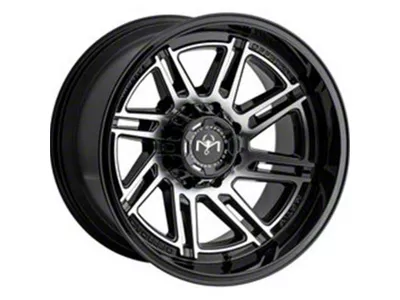 Motiv Offroad Millenium Series Gloss Black with Chrome Accents Wheel; 20x10; -12mm Offset (11-21 Jeep Grand Cherokee WK2)