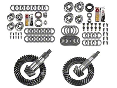 Motive Gear Dana 30 Front Axle and Dana 44 Rear Axle Complete Ring and Pinion Gear Kit; 4.56 Gear Ratio (07-18 Jeep Wrangler JK, Excluding Rubicon)