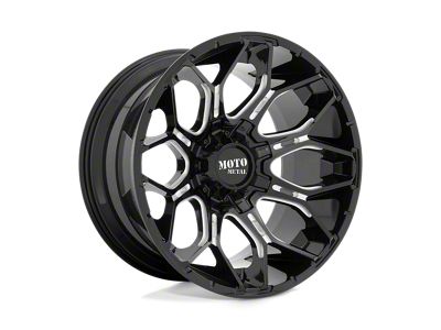Moto Metal Sniper Gloss Black Milled 6-Lug Wheel; 22x12; -44mm Offset (03-09 4Runner)