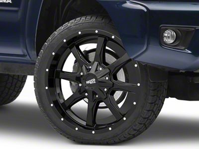 Moto Metal MO970 Gloss Black with Milled Lip 6-Lug Wheel; 22x10; -18mm Offset (05-15 Tacoma)