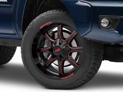 Moto Metal MO970 Gloss Black Milled with Red Tint 6-Lug Wheel; 20x10; -18mm Offset (05-15 Tacoma)