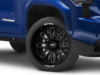 Moto Metal MO802 Gloss Black Milled 6-Lug Wheel; 22x10; -18mm Offset (24-25 Tacoma)