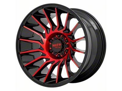 Moto Metal MO807 Gloss Black Machined with Red Tint 6-Lug Wheel; 20x10; -18mm Offset (24-25 Tacoma)