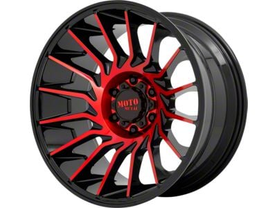 Moto Metal MO807 Gloss Black Machined with Red Tint 6-Lug Wheel; 22x10; -18mm Offset (24-25 Tacoma)