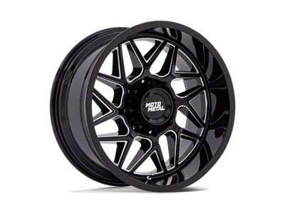 Moto Metal Turbine Gloss Black Milled 6-Lug Wheel; 20x9; 1mm Offset (24-25 Tacoma)