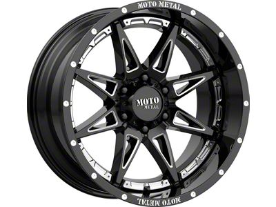 Moto Metal Hydra Gloss Black Milled 6-Lug Wheel; 18x8.5; 18mm Offset (03-09 4Runner)