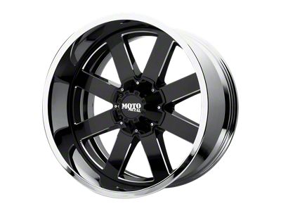 Moto Metal MO200 Gloss Black Milled Center with Chrome Lip 6-Lug Wheel; 22x12; -44mm Offset (10-24 4Runner)